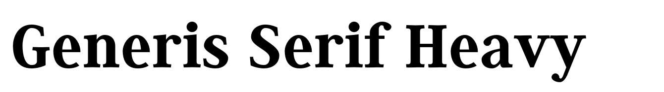 Generis Serif Heavy